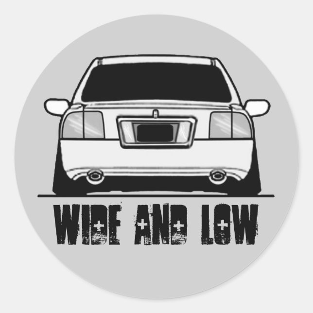 Wide and Low center cap decal Classic Round Sticker (Front)