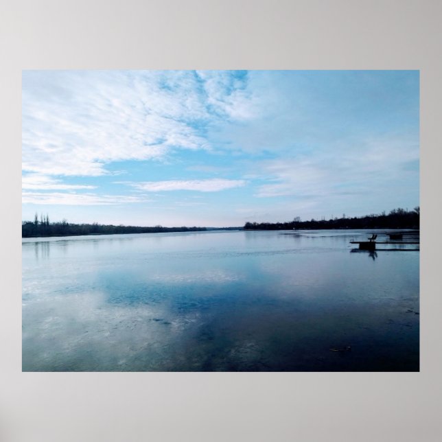 Wide banks of the Dnieper River Poster (Front)