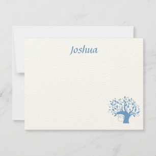 Wide Blue Tree of Life Thank You Note Card