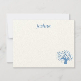 Wide Blue Tree of Life Thank You Note Card