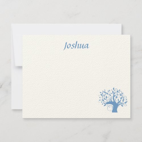 Wide Blue Tree of Life Thank You Note Card