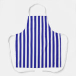 Wide Blue White Stripes Apron