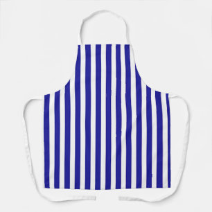 Wide Blue White Stripes Apron