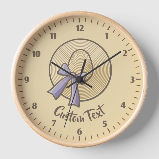 Wide Brimmed Hat Beige Clock (Front)
