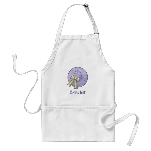 Wide Brimmed Hat Lilac Adult Apron (Front)