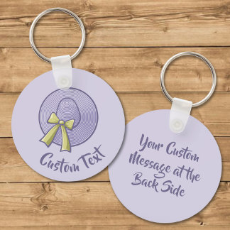 Wide Brimmed Hat Lilac Keychain
