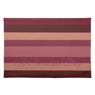 Wide Burgundy Stripe Cloth Placemat