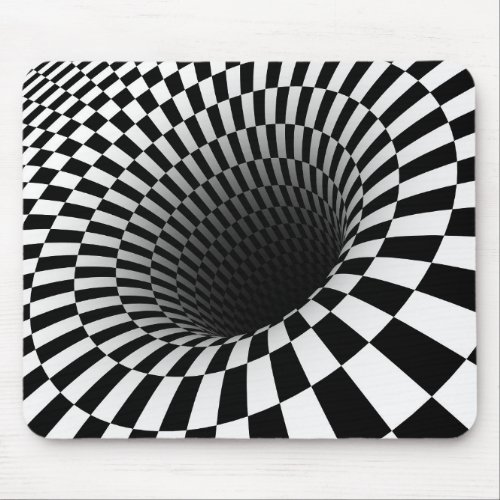 WIDE CHEQUERED VORTEX Optical Illusion Mouse Pad