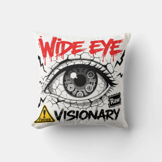 Wide Eye Visionary Raw Streetwear Graphic Throw Pillow