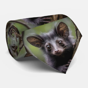 "Wide-Eyed Aye-Aye in a Tree" Neck Tie
