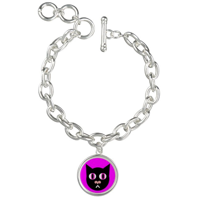 Wide Eyed Kitty Cat Charm Bracelet (Product)