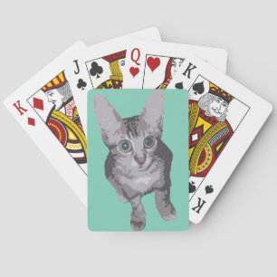 Wide Eyed Kitty Poker Cards