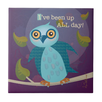 Wide-eyed Owl Ceramic Tile