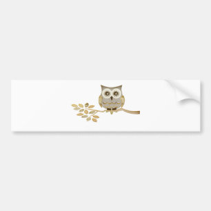 Wide Eyes Owl in Tree Bumper Sticker