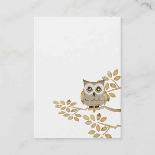 Customizable Wide Eyes Owl in Tree Business Card