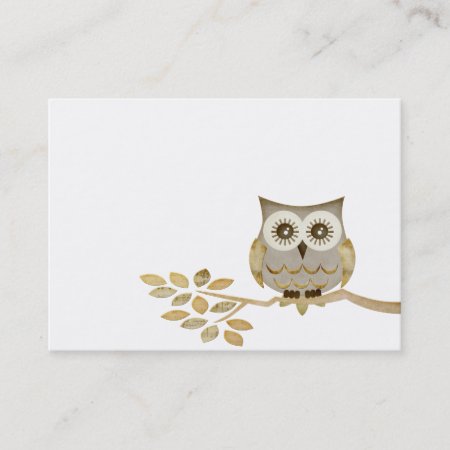 Wide Eyes Owl In Tree Business Card