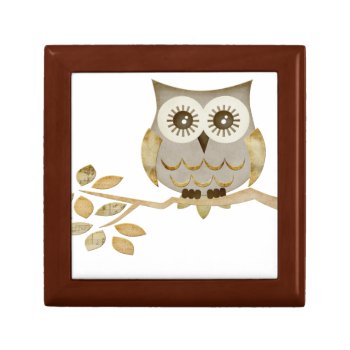Wide Eyes Owl In Tree Gift Box by CuteLittleTreasures at Zazzle