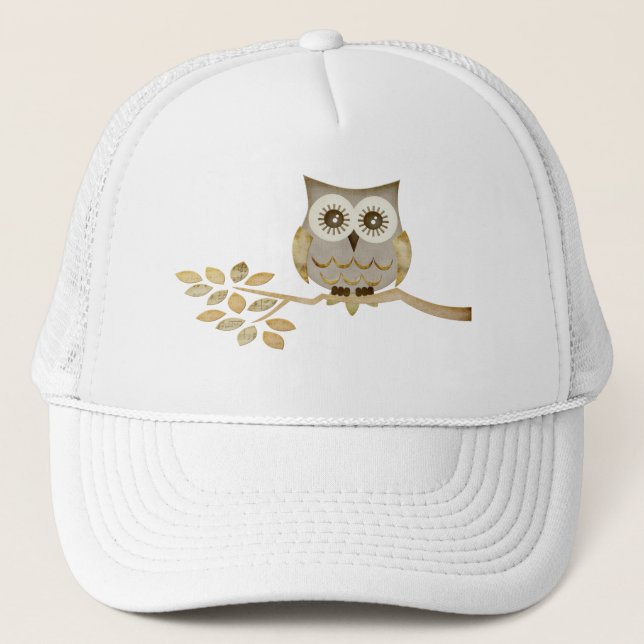 Wide Eyes Owl in Tree Hat (Front)