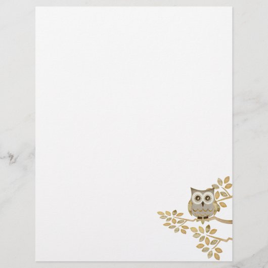 Wide Eyes Owl in Tree Letterhead (Front)