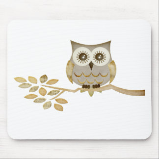 Wide Eyes Owl in Tree Mouse Pad