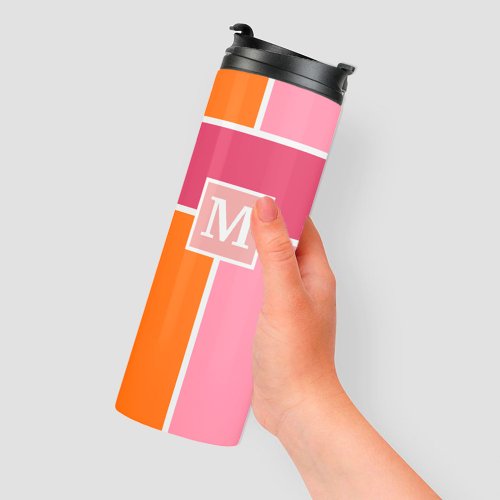 Wide Feminine Stripes with Monogram Thermal Tumbler