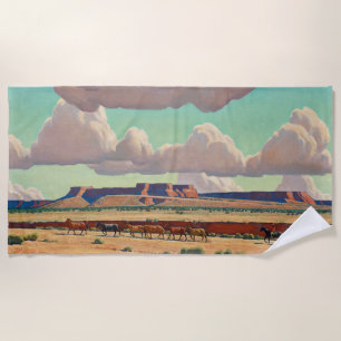 Wide Lands of the Navajo by Maynard Dixon  Beach Towel