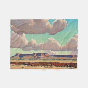 Wide Lands of the Navajo by Maynard Dixon Fleece Blanket