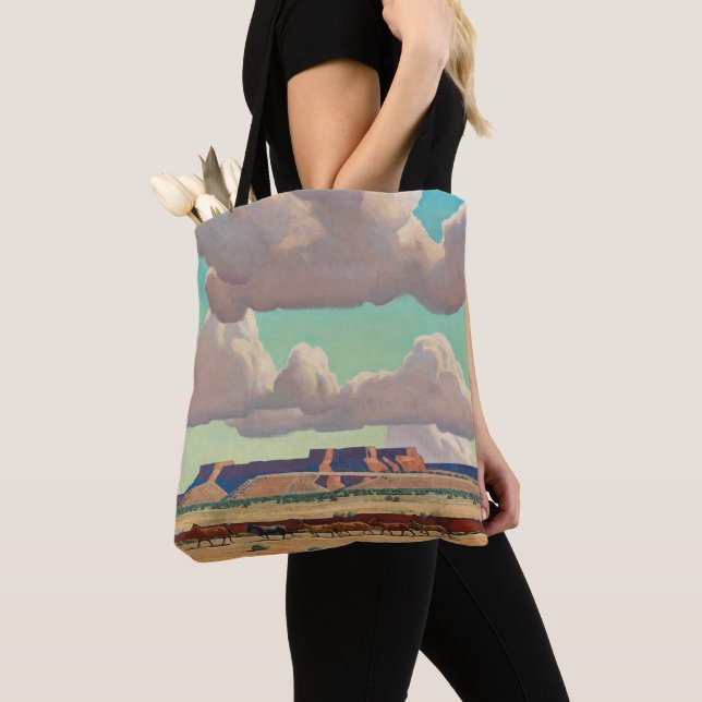 Wide Lands of the Navajo by Maynard Dixon  Tote Bag (Close Up)