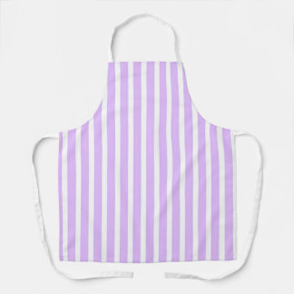 Wide Lavender White Stripes Apron