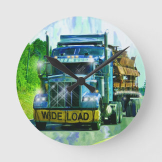 WIDE LOAD Freight Truck Haulage Trucker Wall Clock