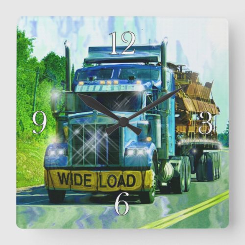 WIDE LOAD Freight Truck Haulage Trucker Wall Clock