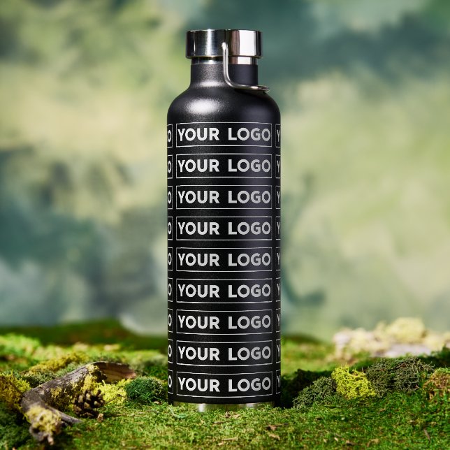 Wide Logo Pattern Black Water Bottle (Outdoor)