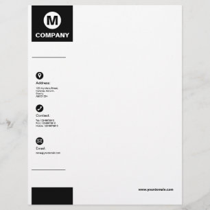 Wide Margin - Black Letterhead