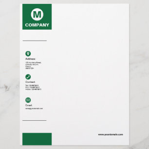 Wide Margin - Forest Green Letterhead