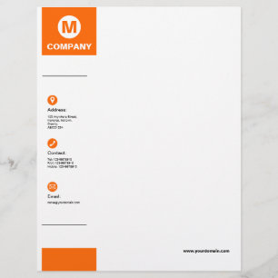 Wide Margin - Orange Letterhead
