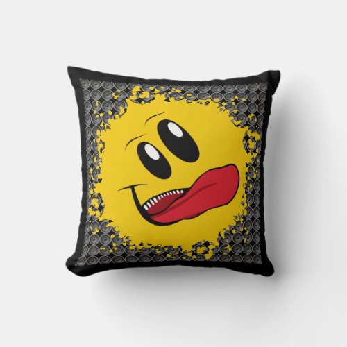 Wide Mouth Happy Face Speaker Pattern Pillow