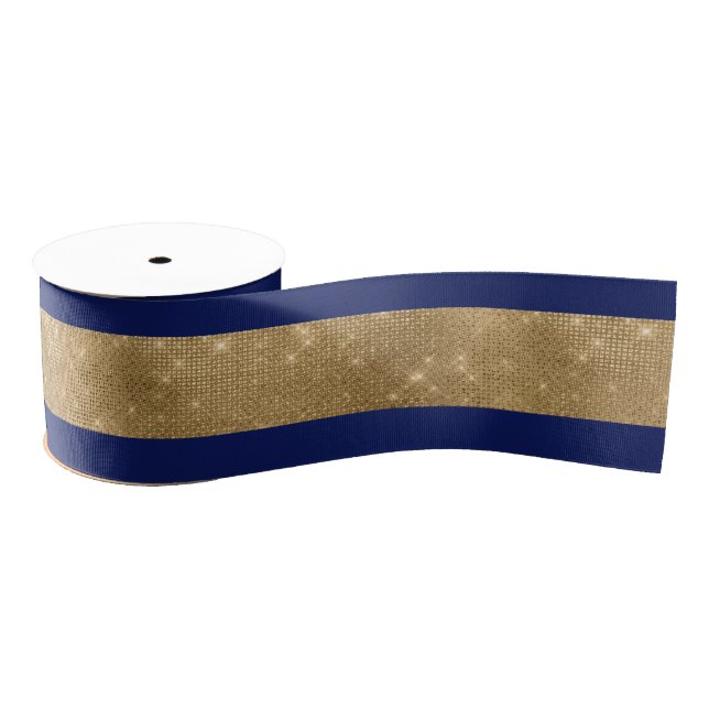 Wide Navy and Gold Ribbon (Spool)