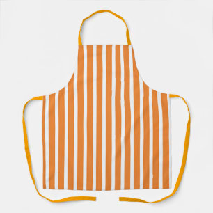 Wide Orange White Stripes Apron