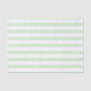 Wide Pale Milky Jade Green White Striped Pattern Tissue Paper