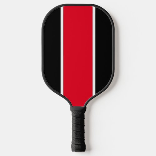 Wide Red White Center Stripes Black Background Pickleball Paddle