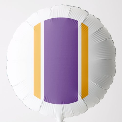 Wide Royal Purple Yellow Vertical Retro Stripes Balloon