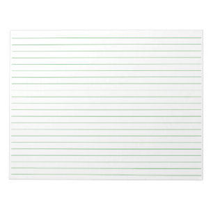 Wide Rule Green Lined Paper Landscape Orientation Notepad