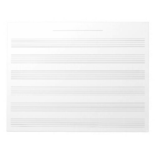 Wide Rule Music Manuscript Paper for Kids Notepad