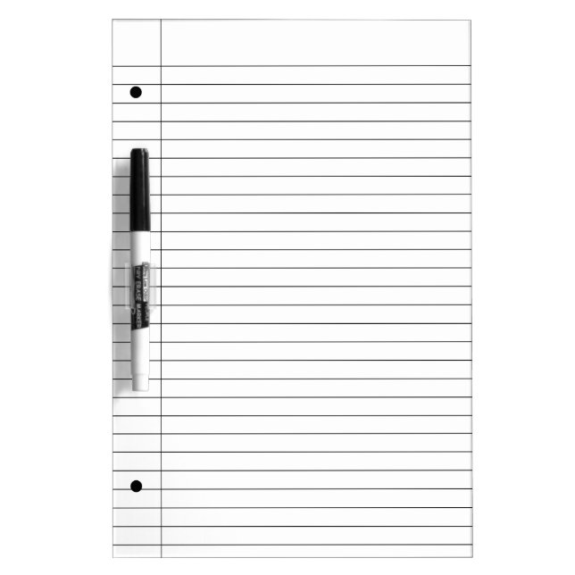 Wide Ruled by Leslie Peppers Dry Erase Board (Front)