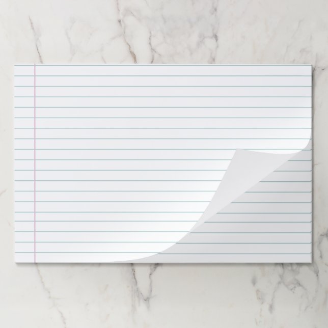 Wide Ruled Notebook Paper Pad (Folded)