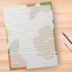 Wide Ruled Retro Flowers Mid Century Vintage Notepad