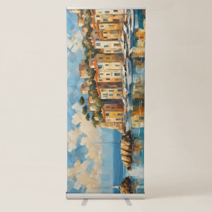 Wide Seascape Mediterranean Ancient Harbour        Retractable Banner