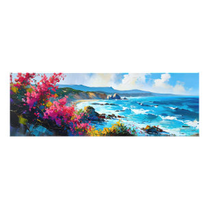 Wide Seascape Mediterranean Beach and Rocks       Photo Print