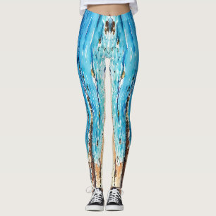 Wide Seascape Mediterranean Lighthouse and Yachts Leggings