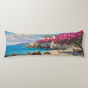Wide Seascape Mediterranean Quiet Beach Body Pillow